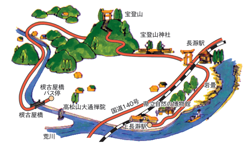 関東ふれあいの道　埼玉07 長瀞の自然と歴史を学ぶみち 略図